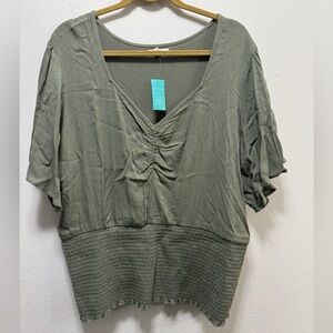 Army Green Blouse - New With Tags